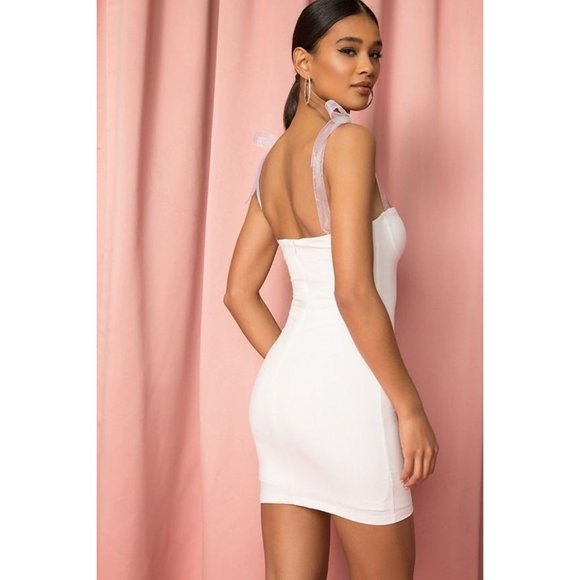 superdown Dress Trisha Tie Strap in White Mini Large - Picture 2 of 11